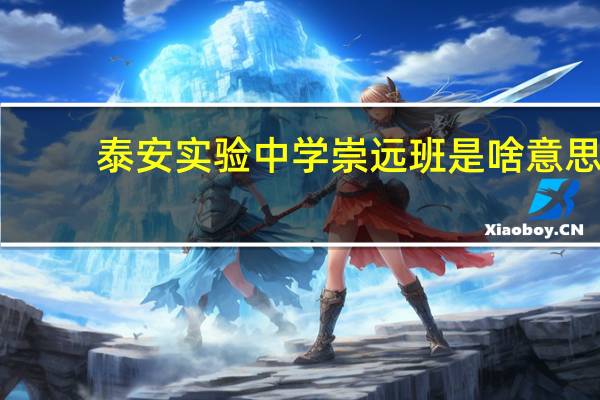 泰安实验中学崇远班是啥意思