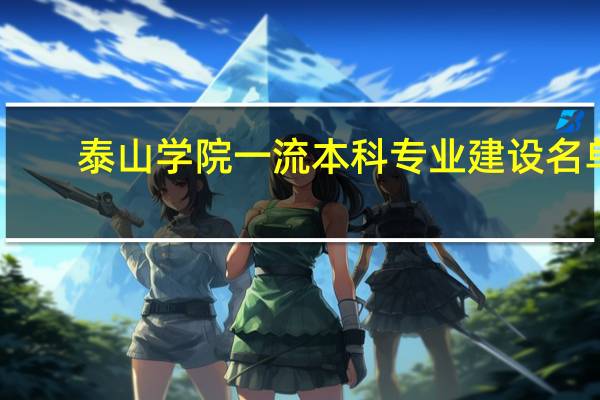 泰山学院一流本科专业建设名单