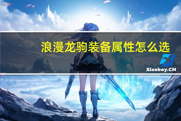 浪漫龙驹装备属性怎么选（浪漫龙驹）