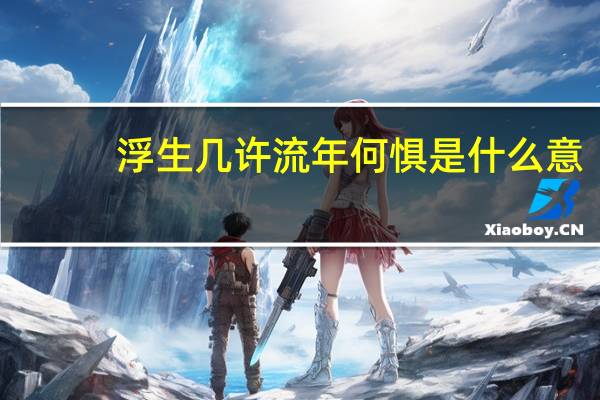 浮生几许流年何惧是什么意