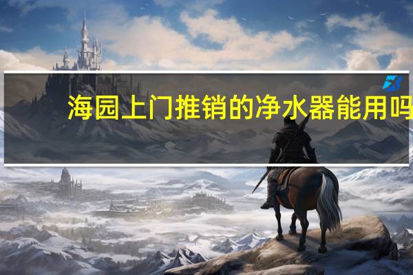 海园上门推销的净水器能用吗