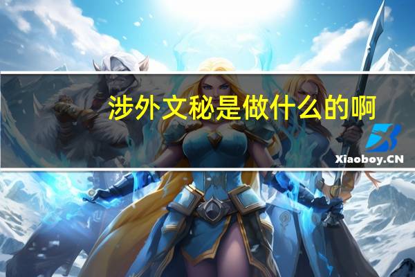 涉外文秘是做什么的啊