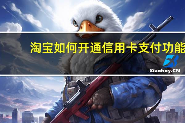 淘宝如何开通信用卡支付功能（淘宝如何开通信用卡支付功能）