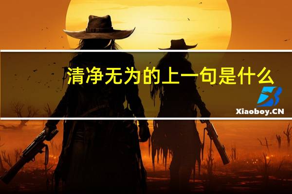 清净无为的上一句是什么