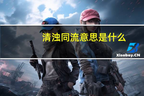 清浊同流意思是什么