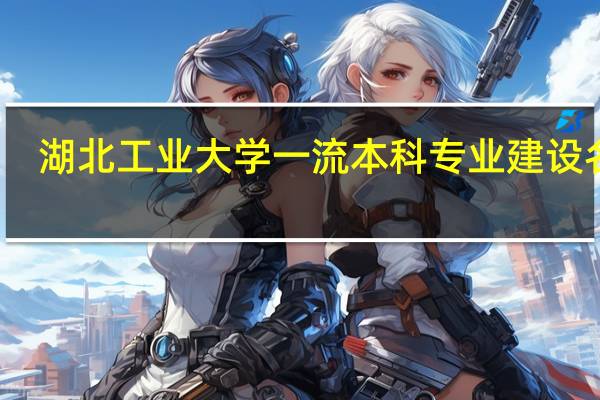 湖北工业大学一流本科专业建设名单