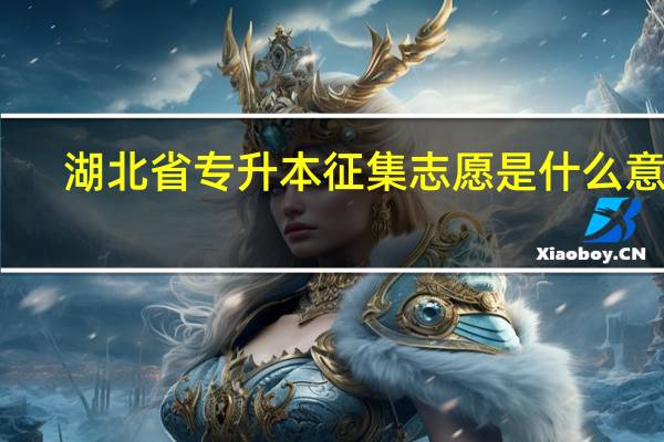 湖北省专升本征集志愿是什么意思