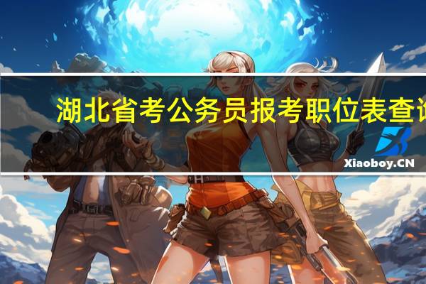 湖北省考公务员报考职位表查询