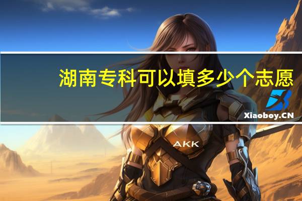 湖南专科可以填多少个志愿