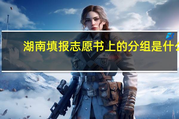湖南填报志愿书上的分组是什么