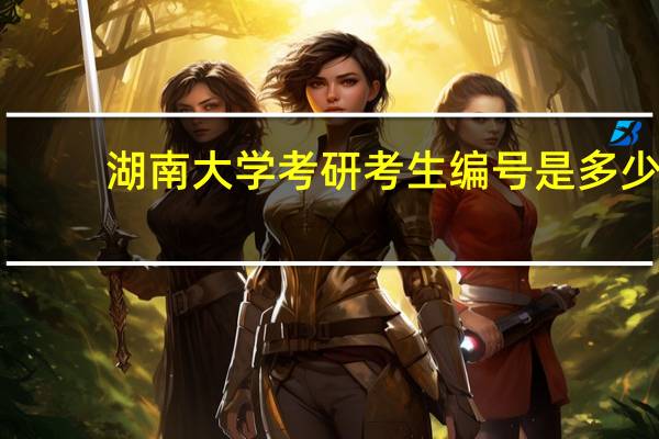 湖南大学考研考生编号是多少