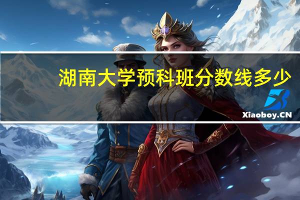 湖南大学预科班分数线多少