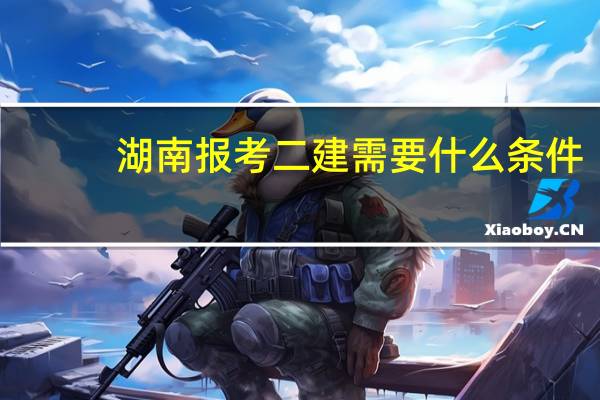 湖南报考二建需要什么条件