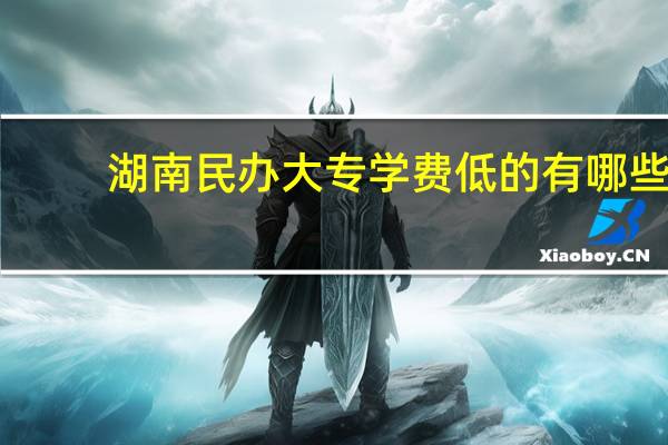 湖南民办大专学费低的有哪些