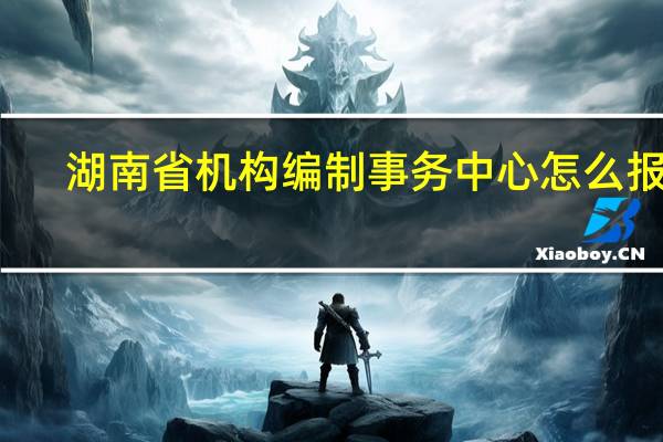 湖南省机构编制事务中心怎么报名