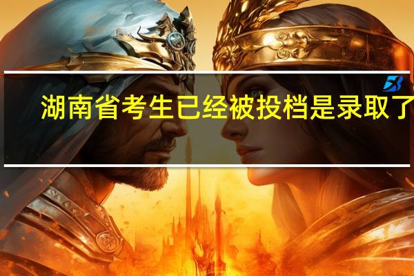 湖南省考生已经被投档是录取了吗