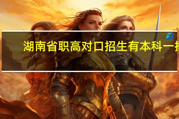 湖南省职高对口招生有本科一批,本科二批,本科三批吗