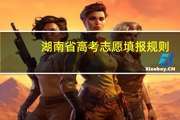 湖南省高考志愿填报规则