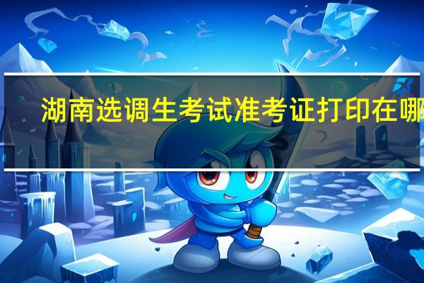 湖南选调生考试准考证打印在哪儿