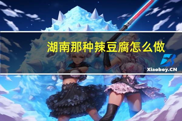 湖南那种辣豆腐怎么做