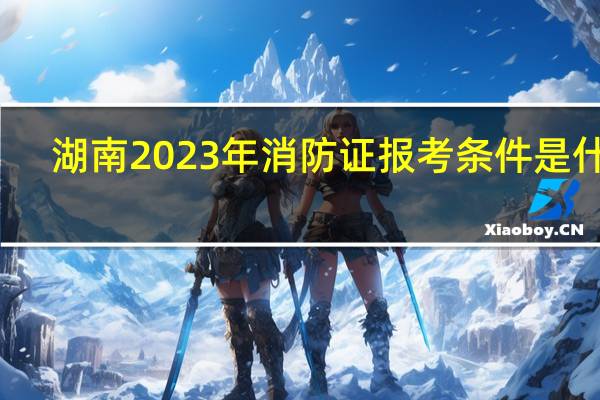 湖南2023年消防证报考条件是什么