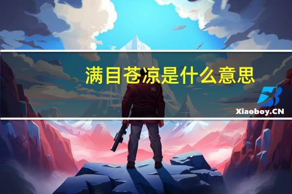 满目苍凉是什么意思