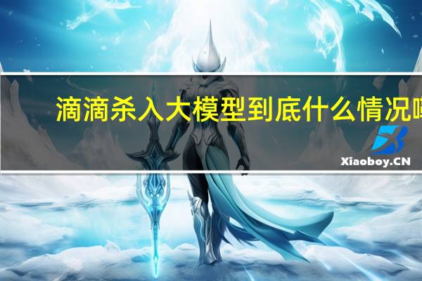 滴滴杀入大模型 到底什么情况嘞