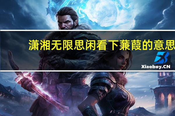 潇湘无限思闲看下蒹葭的意思