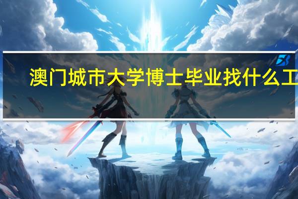 澳门城市大学博士毕业找什么工作