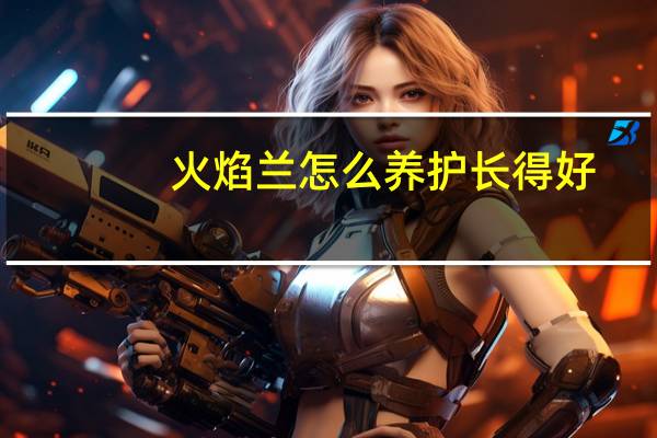 火焰兰怎么养护长得好