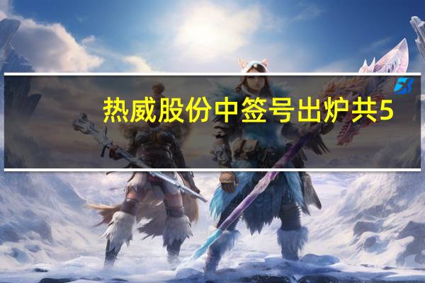热威股份中签号出炉 共5.6万个