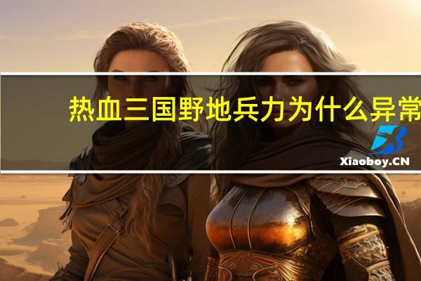 热血三国野地兵力为什么异常（热血三国野地兵力）