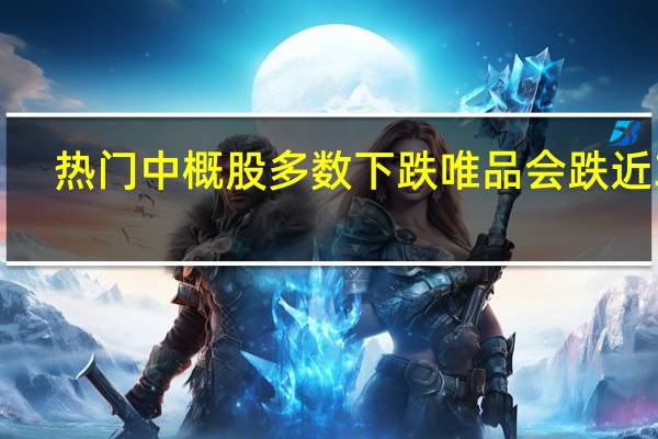 热门中概股多数下跌 唯品会跌近3%