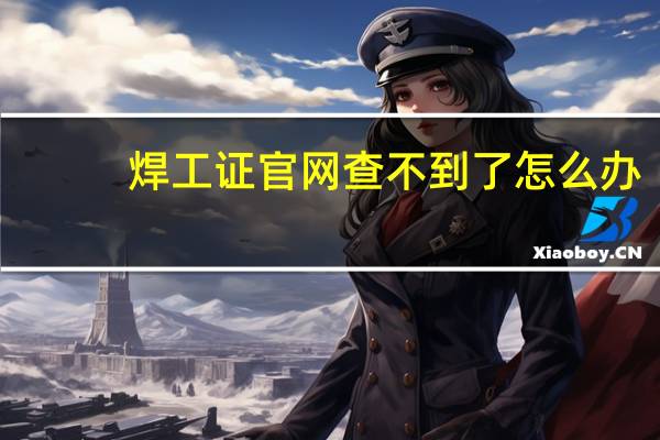 焊工证官网查不到了怎么办