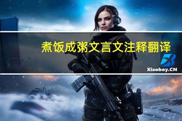 煮饭成粥文言文注释翻译