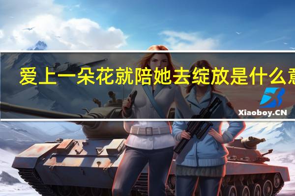 爱上一朵花就陪她去绽放是什么意思