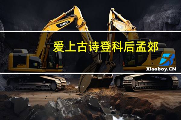 爱上古诗登科后孟郊（登科后孟郊）