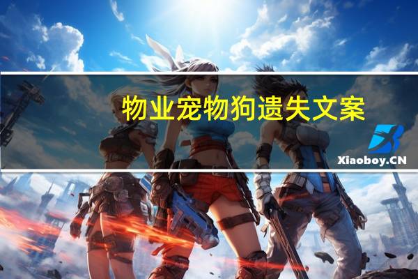 物业宠物狗遗失文案
