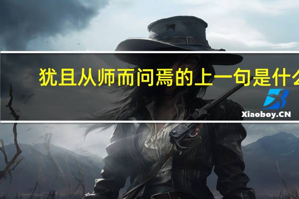 犹且从师而问焉的上一句是什么