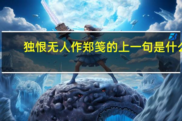 独恨无人作郑笺的上一句是什么