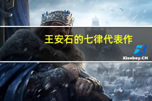 王安石的七律代表作