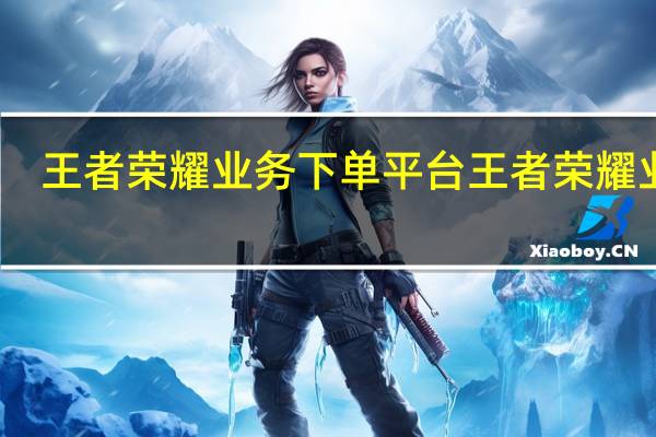 王者荣耀业务下单平台 王者荣耀业务(王者下单平台接单软件)