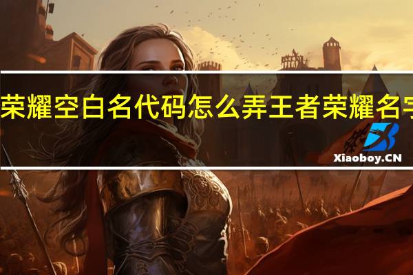王者荣耀空白名代码怎么弄 王者荣耀名字空白代码