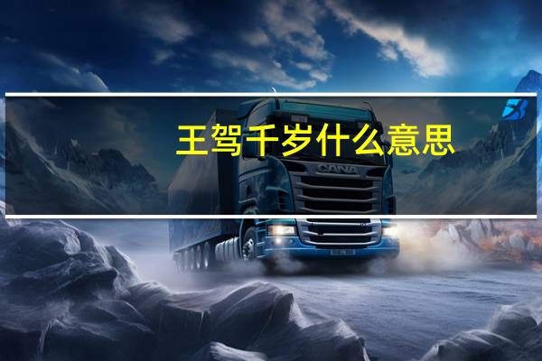 王驾千岁什么意思