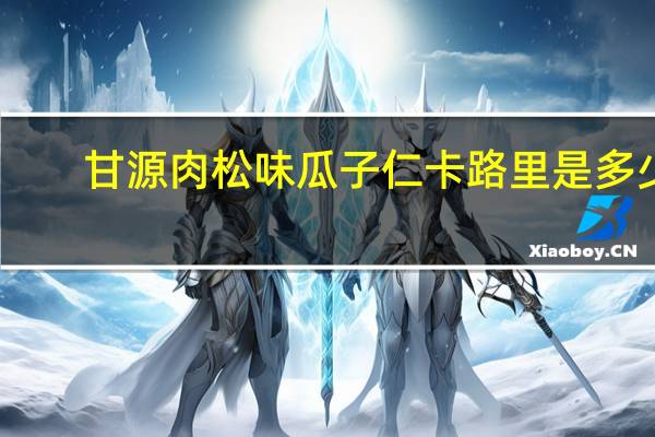 甘源肉松味瓜子仁卡路里是多少
