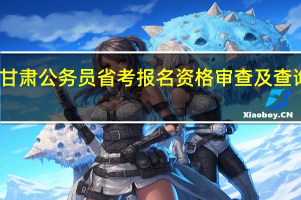甘肃公务员省考报名资格审查及查询结果