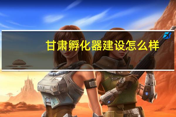 甘肃孵化器建设怎么样