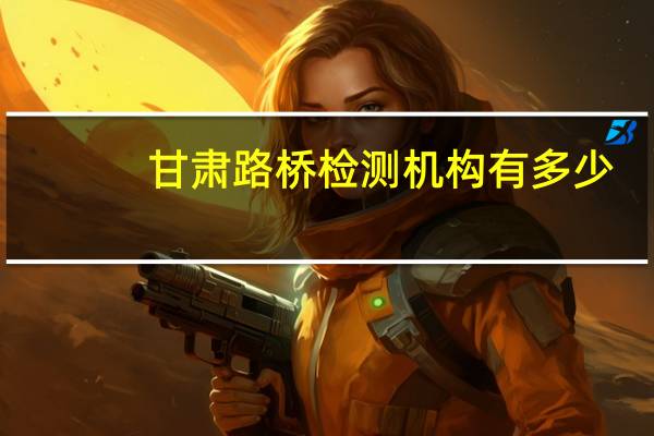 甘肃路桥检测机构有多少