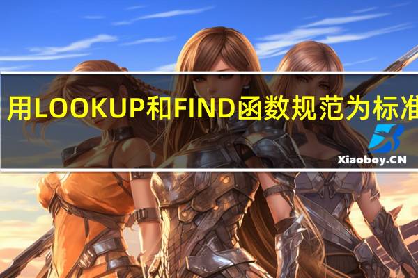 用LOOKUP和FIND函数规范为标准名称
