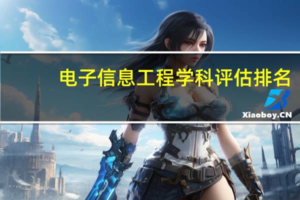 电子信息工程学科评估排名